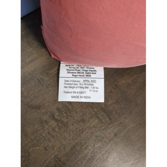 Distant Lands Peach And Blue Pillow With Tassels And Removable Cover 18" - Picture 8 of 8